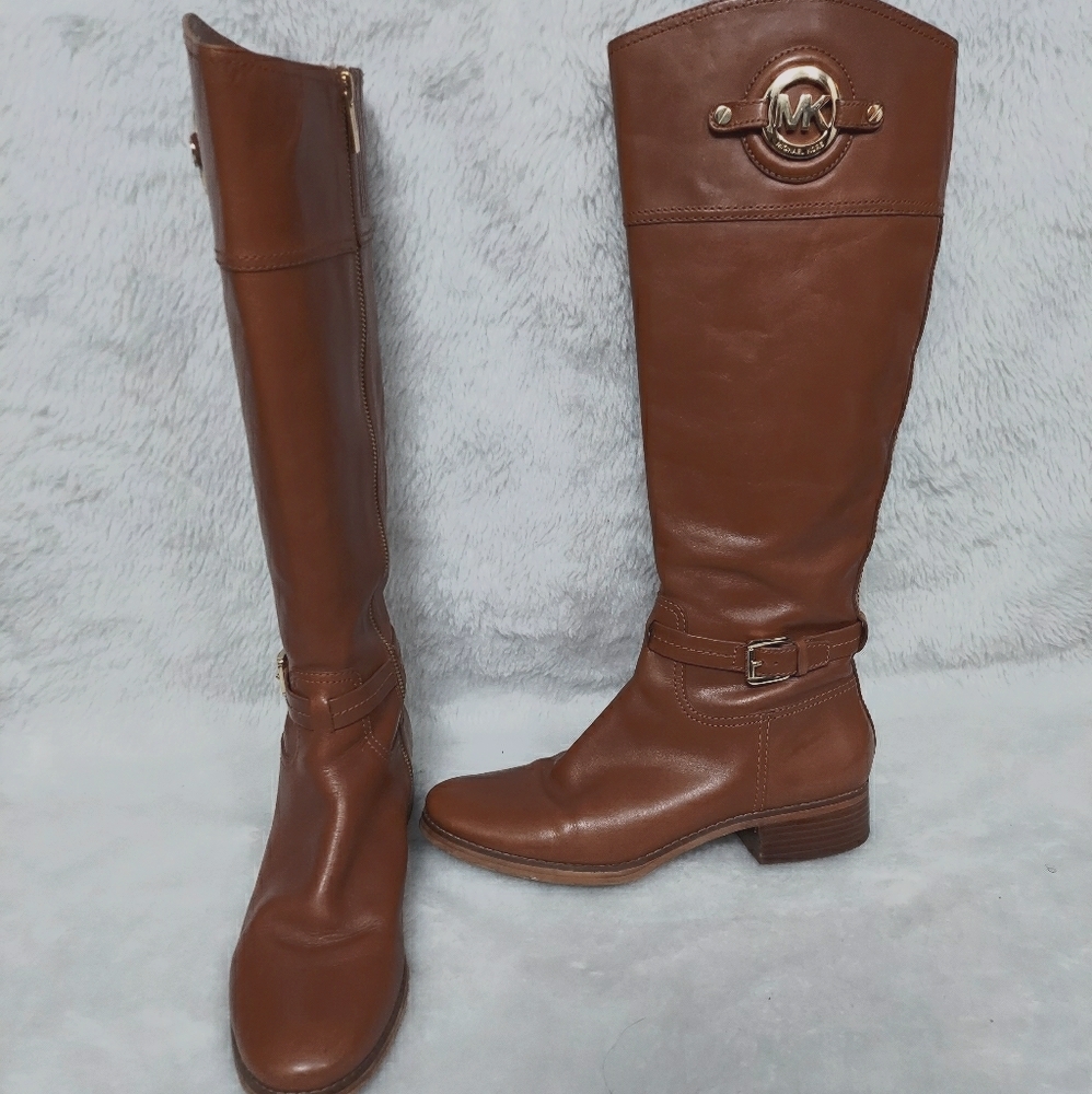 Michael Kors Brown Leather Knee-High Boots